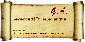 Gerencsér Alexandra névjegykártya